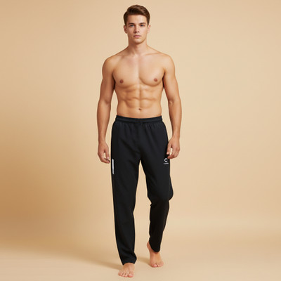 CAPTAIN Solid Men Black Track Pants