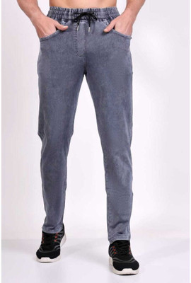 ZEB Solid Men Grey Track Pants