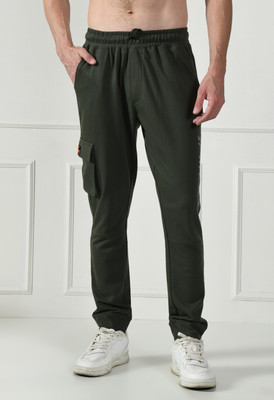 Star Fox Solid Men Green Track Pants