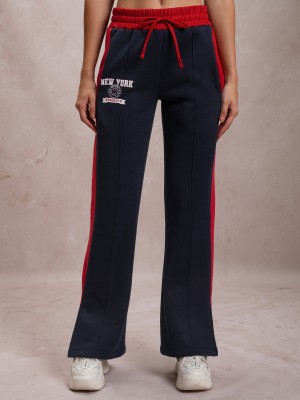 Tokyo Talkies Colorblock Women Dark Blue Track Pants