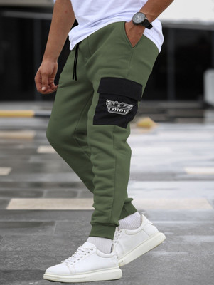 TRIPR Printed Men Green Track Pants