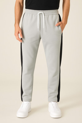 NFTRENDLYY Colorblock Men Grey Track Pants