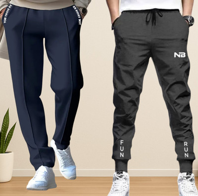 NB NICKY BOY Printed Men Dark Blue, Grey Track Pants