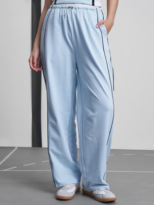 Tokyo Talkies Solid Women Blue Track Pants