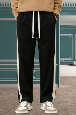 KWSH Self Design Men Black Track Pants
