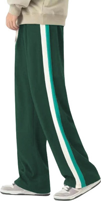 CULISH Striped Men Green Track Pants