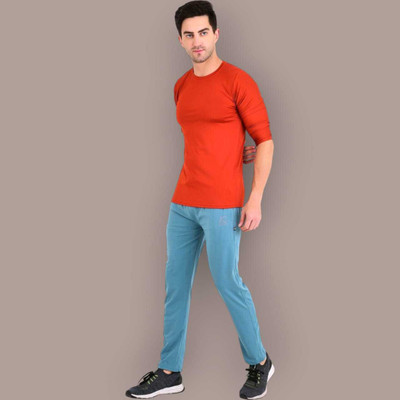 Kaddy Solid Men Light Blue Track Pants