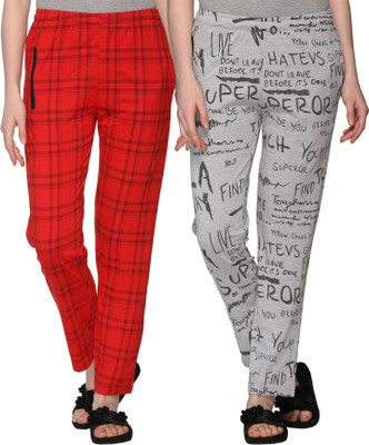 Weboasis Checkered, Printed Women Multicolor Track Pants