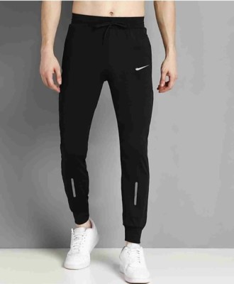 PINZZ Solid Men Black Track Pants