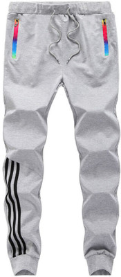 Joggers Park Colorblock Men Grey Track Pants