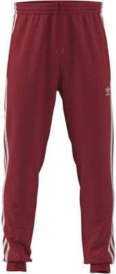 ADIDAS Striped Men Red Track Pants