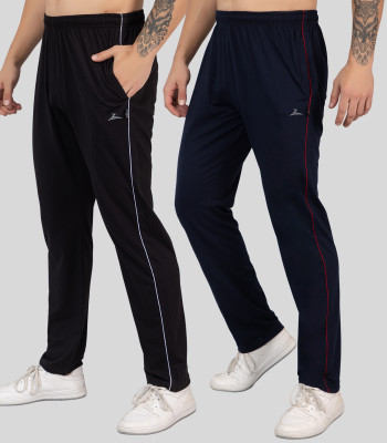Zeffit Solid Men Black, Dark Blue Track Pants