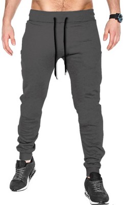 TRIPR Solid Men Black Track Pants