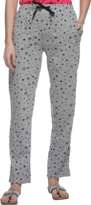 HouseOfCommon Printed Women Grey, Black Track Pants