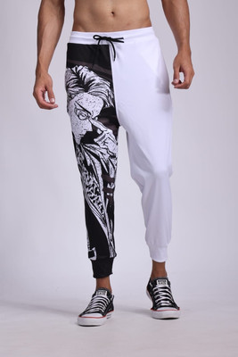 Yellow Tree Printed Men Black, White Track Pants