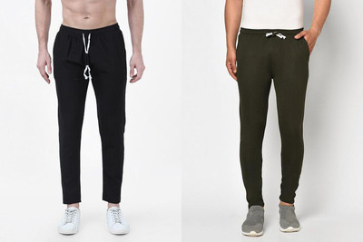BE SWADESHI Solid Men Black, Green Track Pants