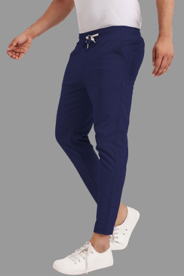 Z-DEVIL Solid Men Dark Blue Track Pants