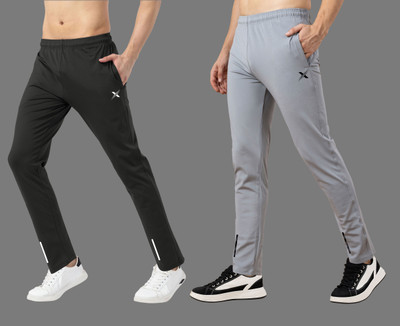 MISSILLE Solid Men Black, Grey Track Pants