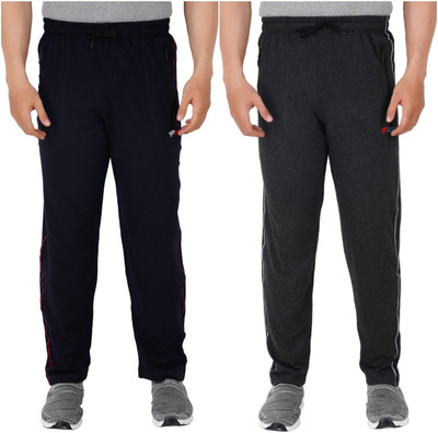 HouseOfCommon Self Design Men Dark Blue, Grey Track Pants