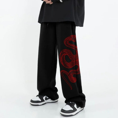 Nikolov Printed Men Black Track Pants