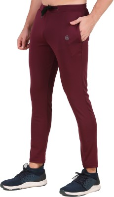 MYO Solid Men Maroon Track Pants