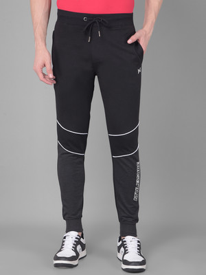 Force NXT Super Combed Cotton Blend Jogger Solid Men Black Track Pants