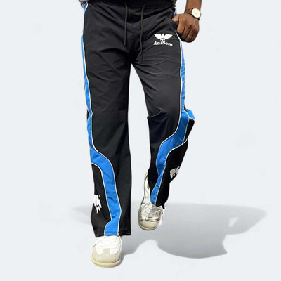 Anisom Colorblock Men Blue Track Pants