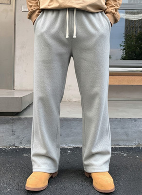 Dockstreet Solid Men Grey Track Pants