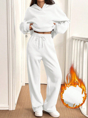 Dockstreet Solid Women White Track Pants