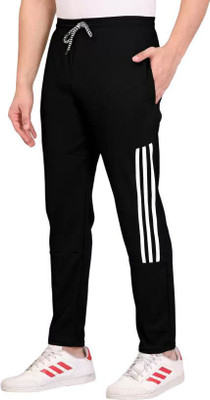 PAMIRI Striped Men Black Track Pants