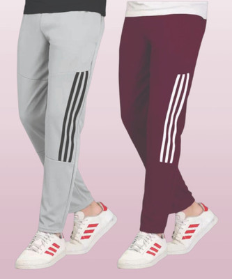 THE SARTHI FASHION WORLD Striped Men Grey, Maroon Track Pants