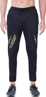 Mindsart Trend Printed Men Black Track Pants