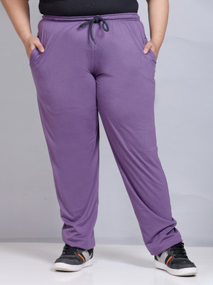 CUPID Solid Women Purple Track Pants