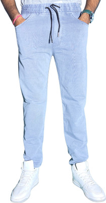 Cloft Solid Men Light Blue Track Pants
