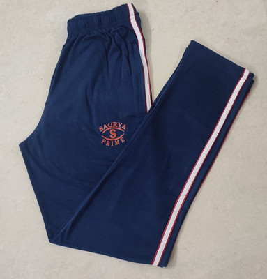 treeve Striped Men Blue Track Pants