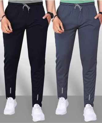 Brainbees Solid Men Black, Grey Track Pants