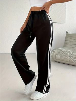 Dockstreet Solid Women Black Track Pants