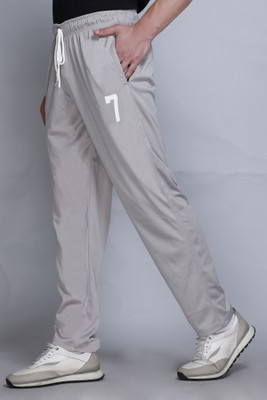 HVBK Solid Men Grey Track Pants