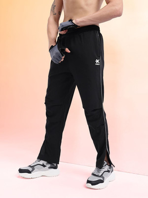 HRX by Hrithik Roshan Striped Men Black Track Pants