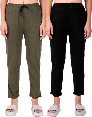 TSPORT Solid Women Black, Green Track Pants