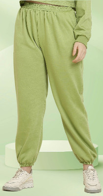 The Unicharm Solid Women Light Green Track Pants