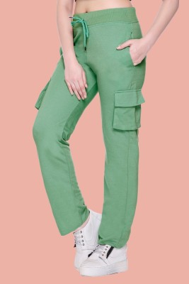 White Moon Self Design Women Light Green Track Pants