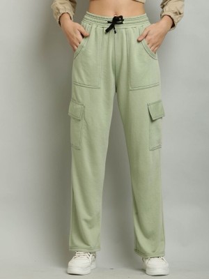 CLOTHINK India Self Design Women Green Track Pants