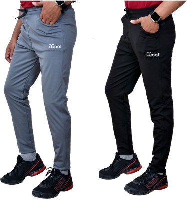 WOOF CLOTHINGS Self Design Men Grey, Black Track Pants