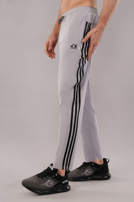 DIAMOND RUBY Striped Men Silver Track Pants