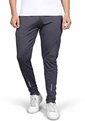 ask Solid Men Grey Track Pants