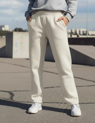 MACK JONNEY Solid Women White Track Pants