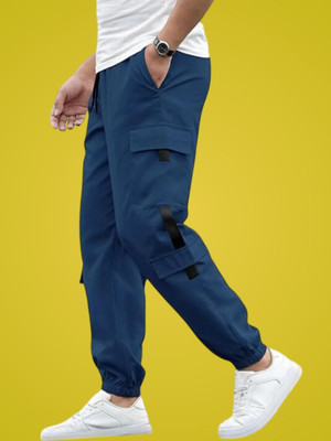 GIBBONTE Self Design Men Blue Track Pants