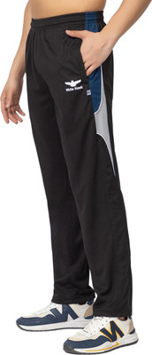White Hawk Colorblock Men Black Track Pants