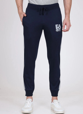 WKP Solid Men Dark Blue Track Pants